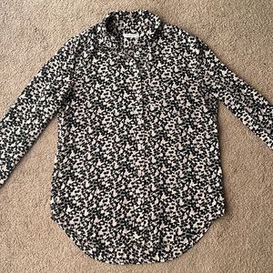 Equipment Reese Cosmic Pink Black Printed Silk Blouse